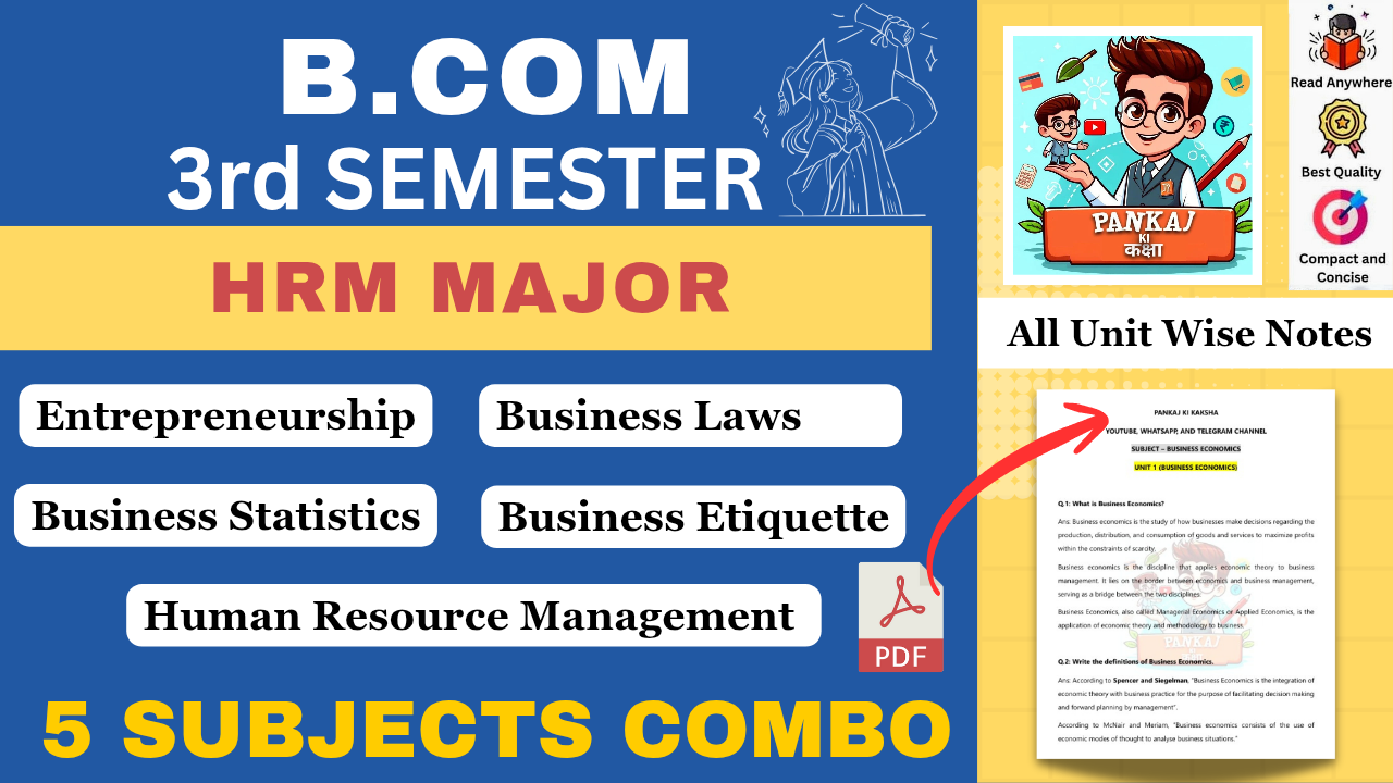 B.Com 3rd Semester COMBO (HRM Major) Study Materials