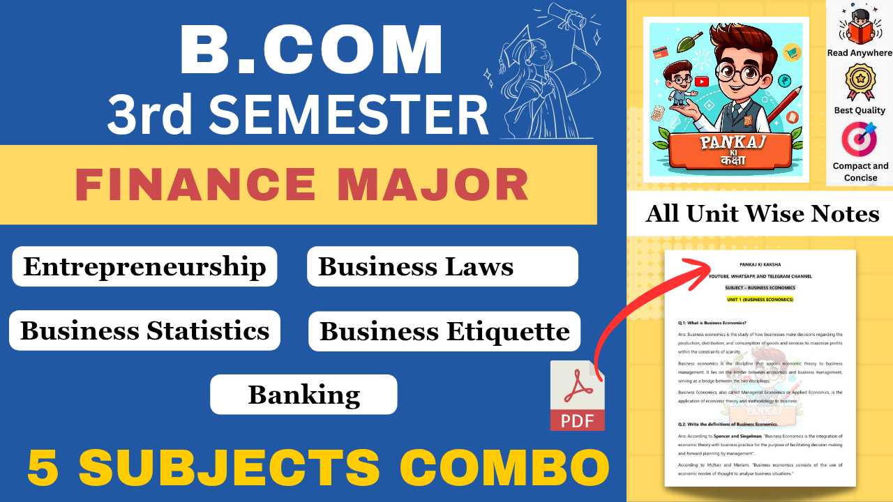 B.Com 3rd Semester COMBO (Finance Major) Study Materials