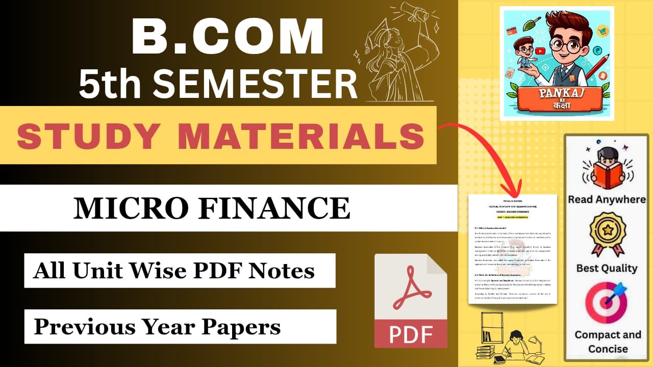 Micro Finance (B.com 5th Semester)