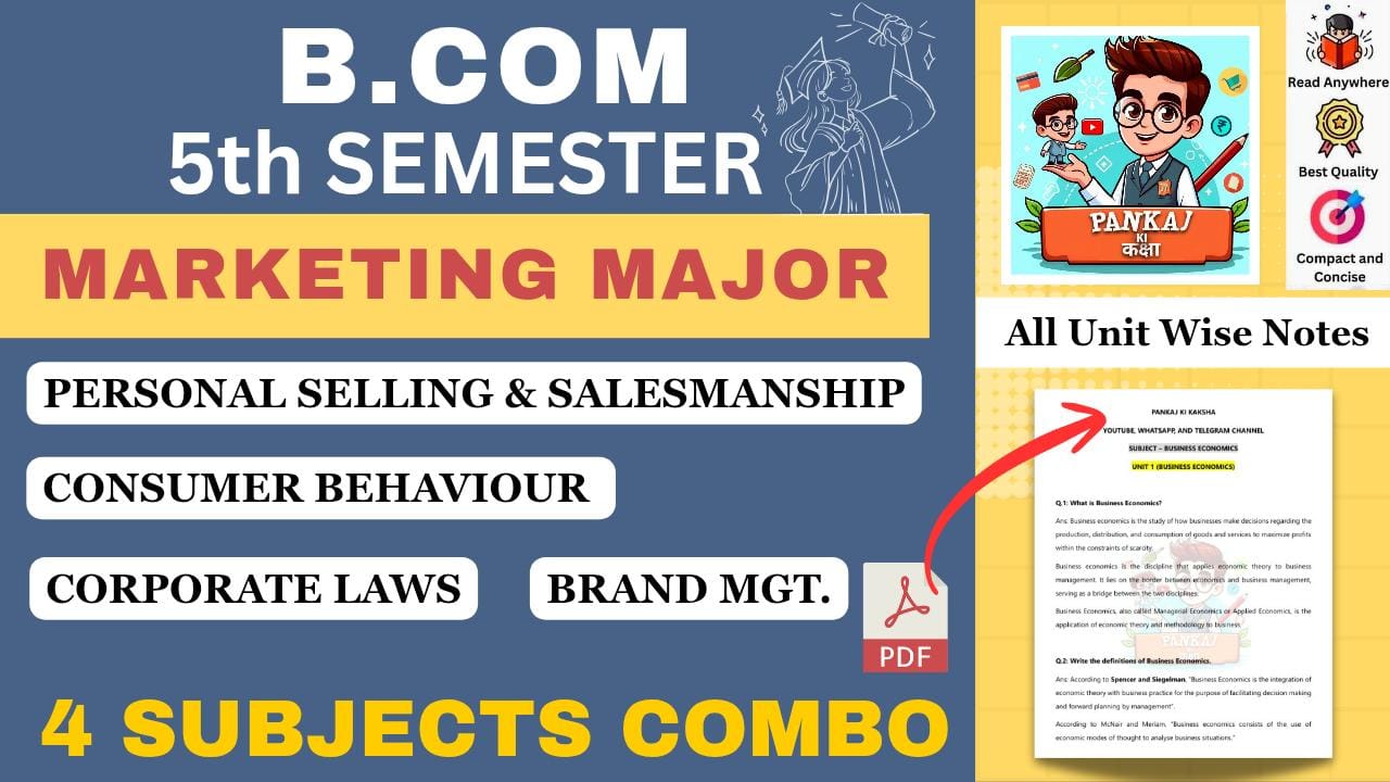 B.Com 5th Semester COMBO (Marketing Management Major) Study Materials